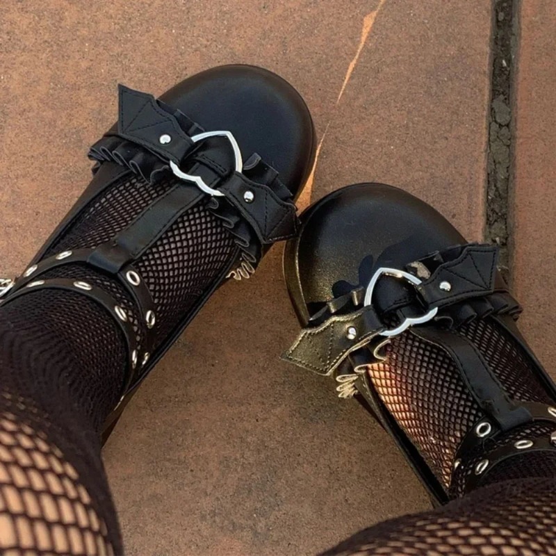 Women'S Shoes - Nieuwe Zoete Hart Gesp Wiggen Mary