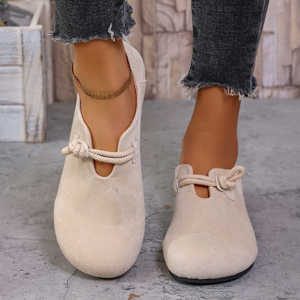 Heels - Dames platte loafers met ronde neus,